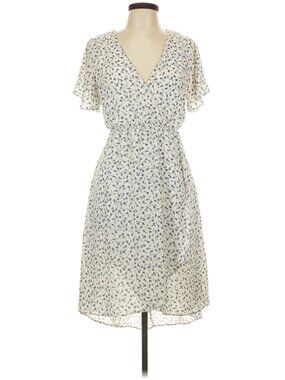 Sienna Sky White Midi Dress with Black Floral Print